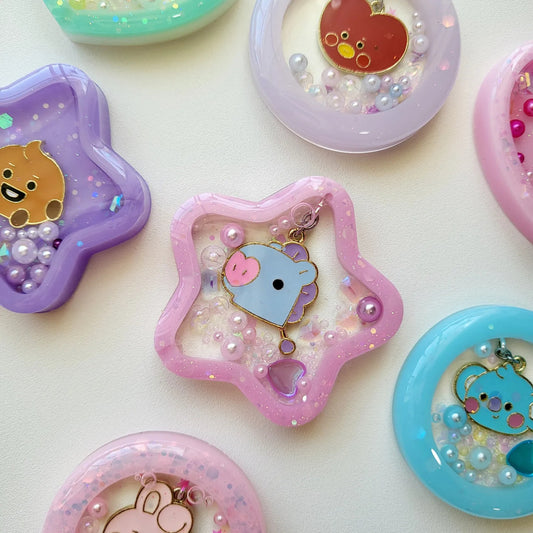 BT BangTan Character Resin Shaker Charms