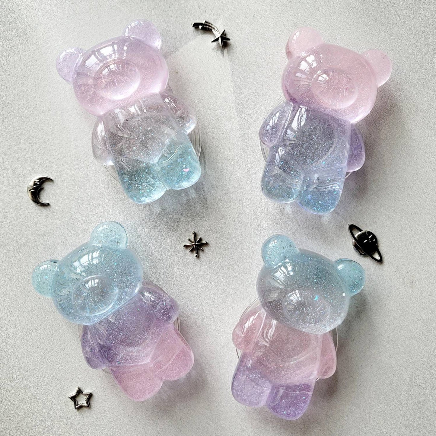 MS Galaxy Resin Teddy Bear Phone Grip