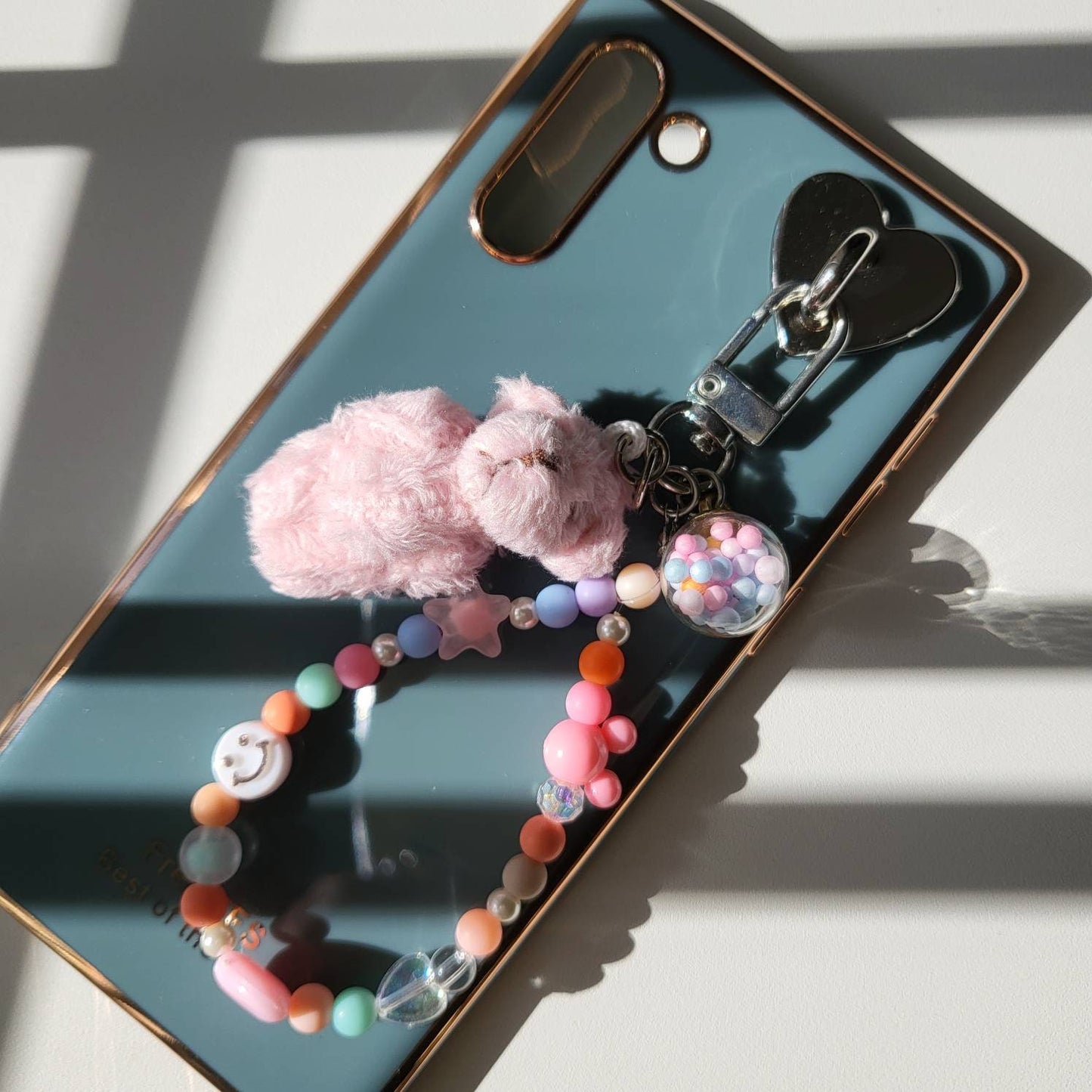 PC Bunny and Bear Plushie with Beads Strap Keychain with hook
