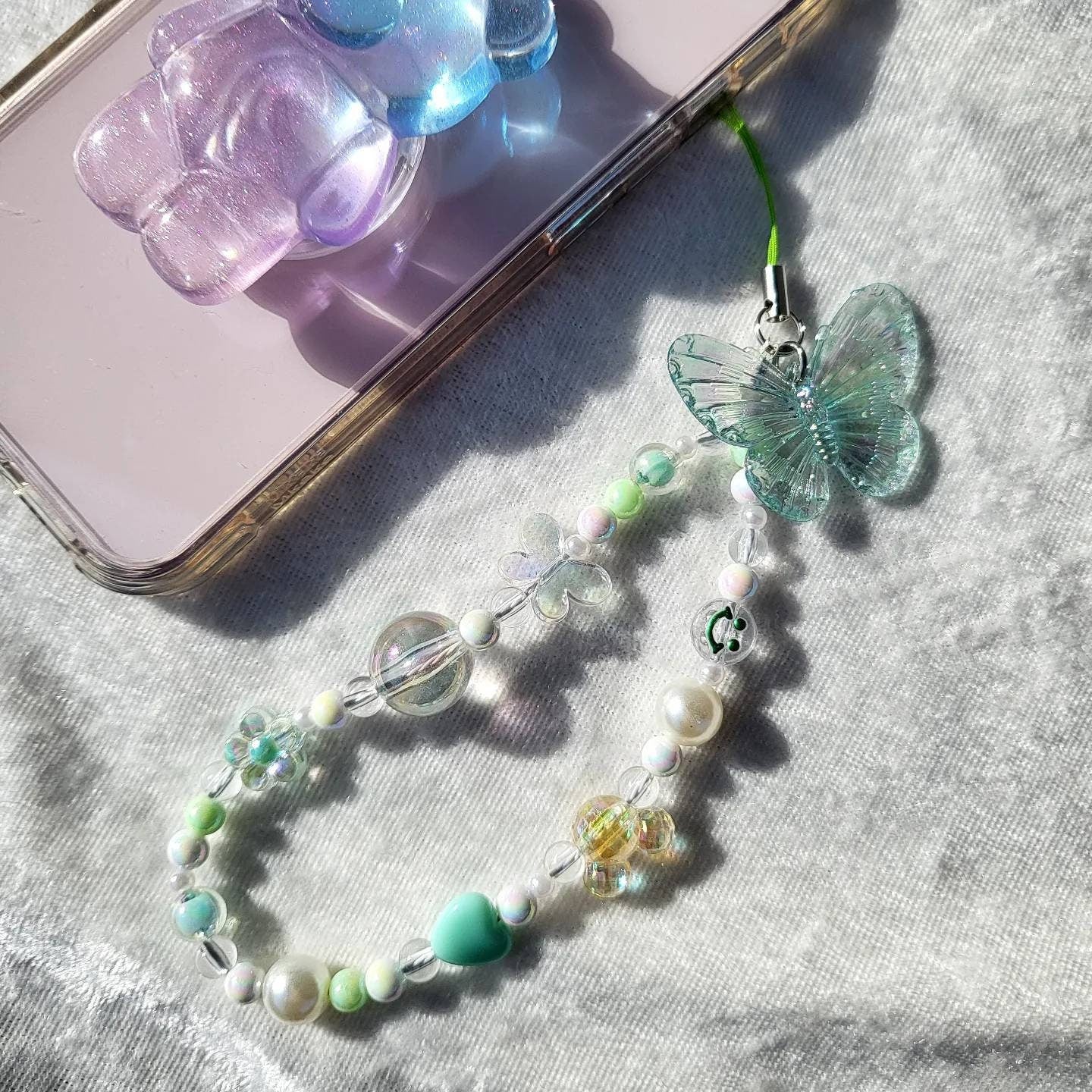 PC Butterfly Phone Charm Strap Phone Accessories