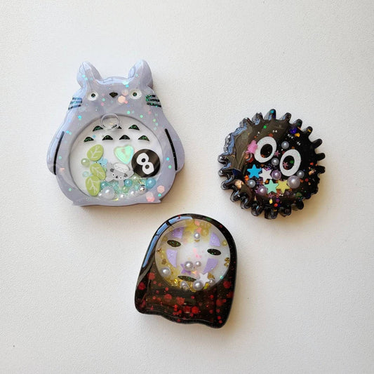 SG Kawaii Handmade Resin Shaker Keychain Charms Badge Reels