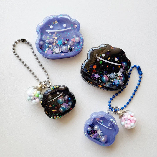 PM Handmade Resin Shaker Charm Slime Phone Grip Keychain Badge Reel