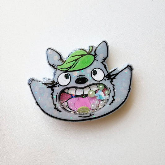 SG Kawaii Mouse Handmade Resin Shaker Keychain Charms Badge Reels