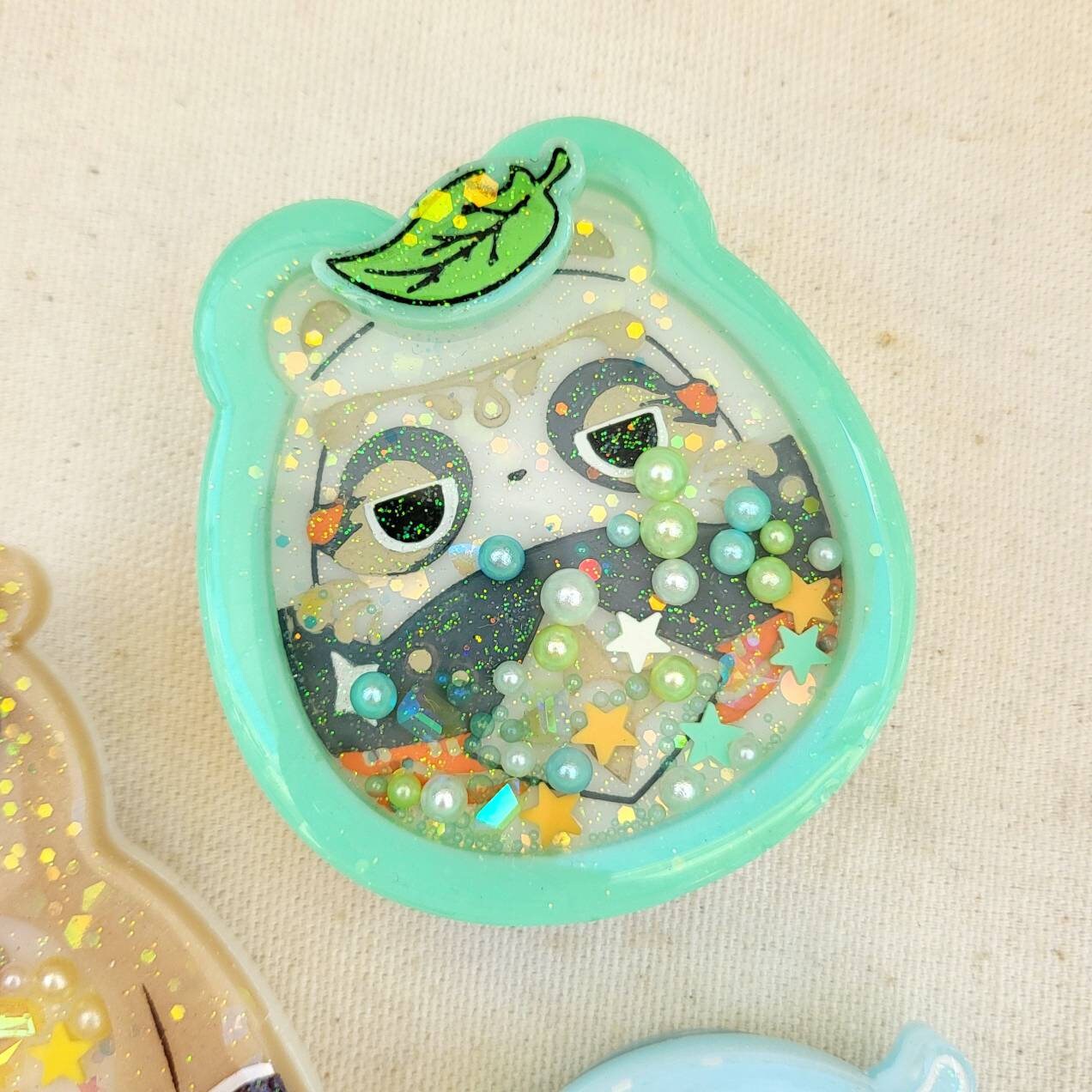 GC Kawaii Handmade GI Resin Shaker Keychain Charms Badge Reels