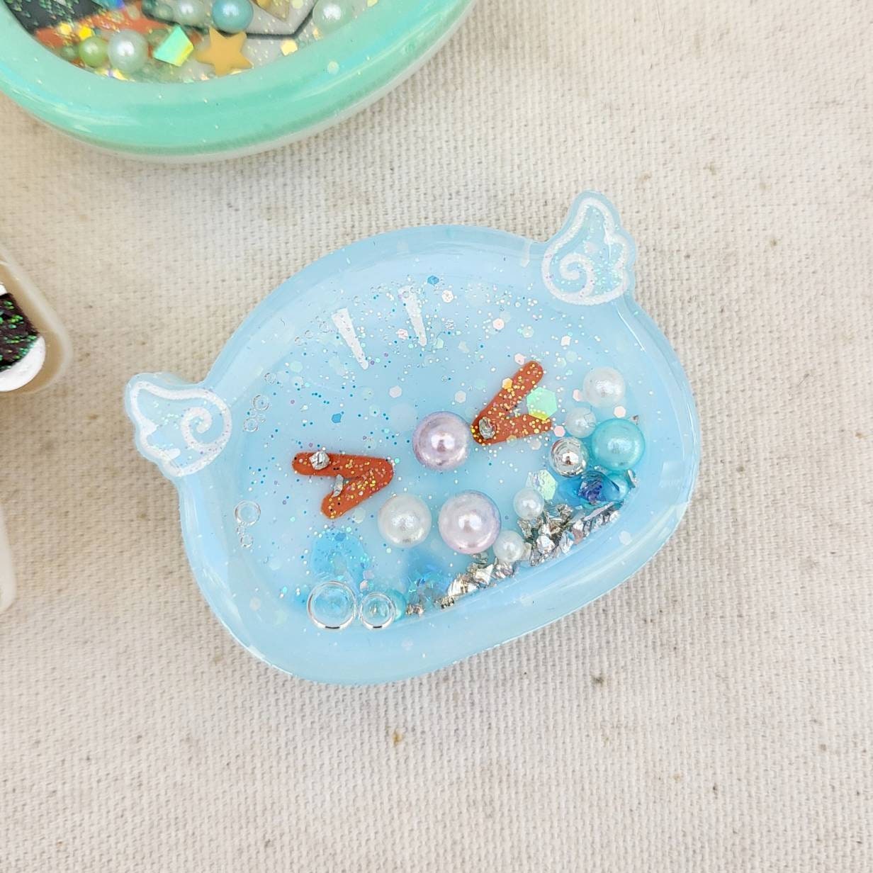 GC Kawaii Handmade GI Resin Shaker Keychain Charms Badge Reels